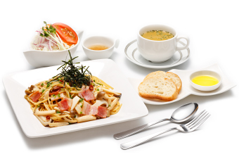 きのことベーコンの和風パスタ